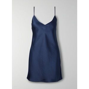 Aritzia Silk Slip Dress - Navy